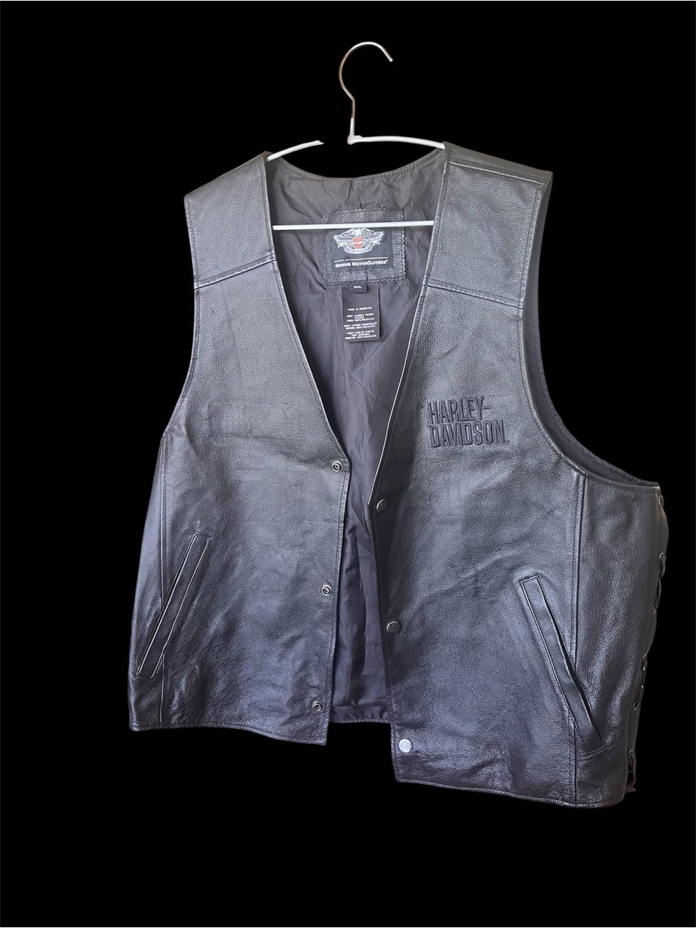 Harley-Davidson Black Leather Biker Vest